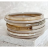Bracelet jonc corne - 5 mm - Bicolore- Beige et Ivoire
