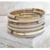 Bracelet jonc corne - 5 mm - Naturel- beige et ivoire