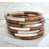 Bracelet jonc corne - 5 mm - Tricolore- Brun