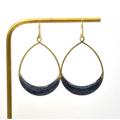 Boucles d'oreilles Vayla - Fête - Paillettes foncées