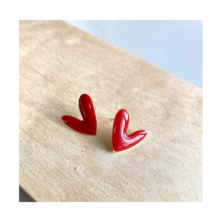 Boucles d'oreilles Amore - rouge