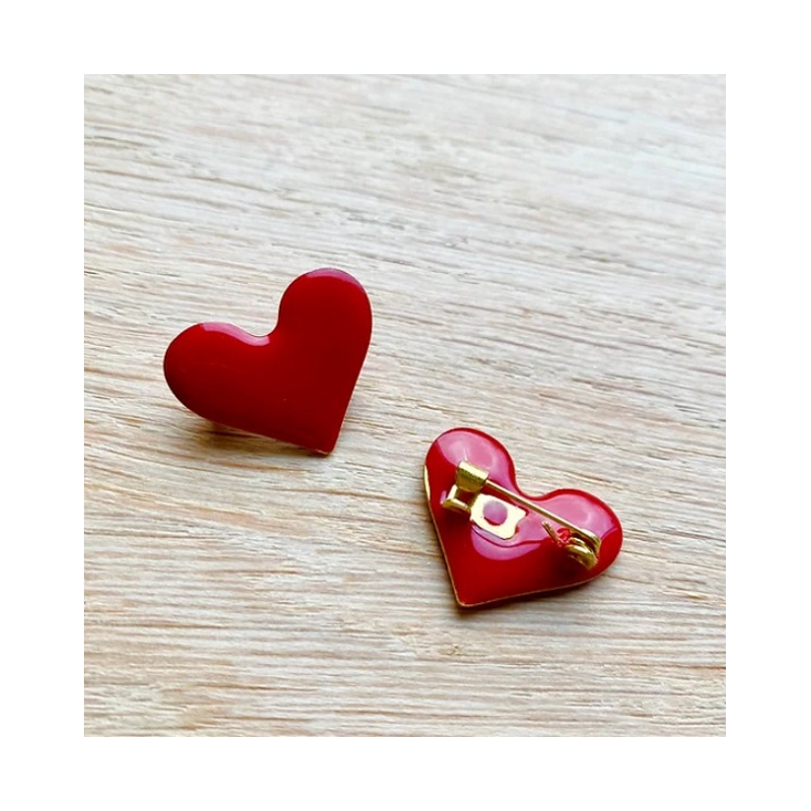 Broche Coeur rouge