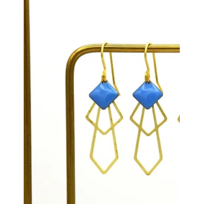 Boucles d'oreilles Vella - Bleu