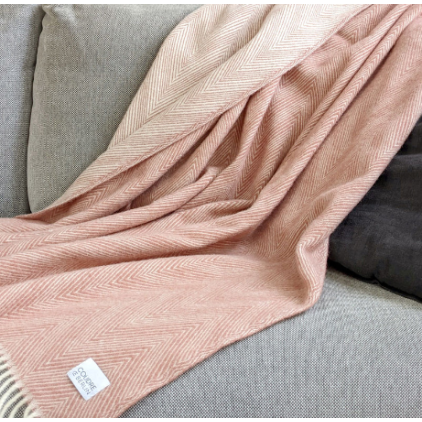 Wool blanket - Herringbone - Rosestone