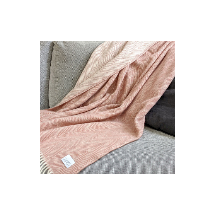Wool blanket - Herringbone - Rosestone
