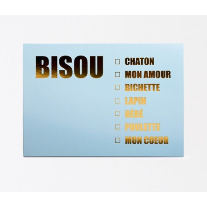 Carte + enveloppe Bisou chaton