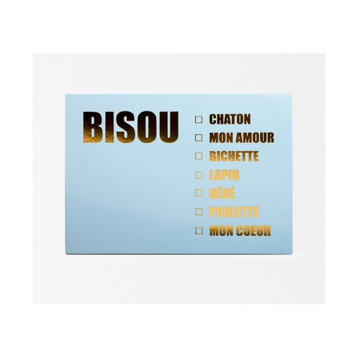 Carte + enveloppe Bisou chaton