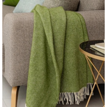 Wool blanket - Herringbone - Moss