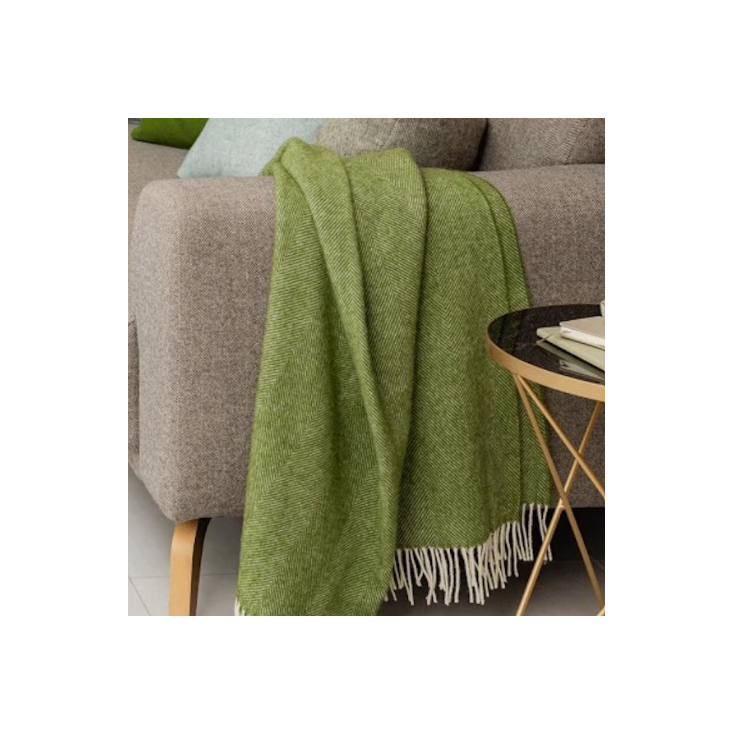 Wool blanket - Herringbone - Moss