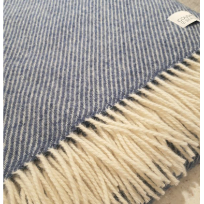 Wool blanket - Herringbone - Blue