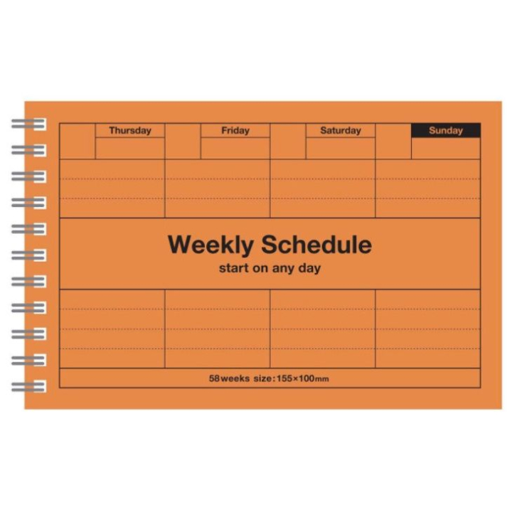 Dayfree Weekly Schedule - Orange