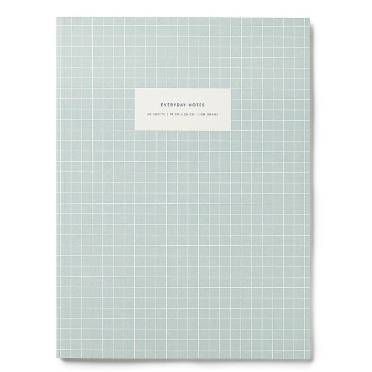 Large notebook - Check light blue