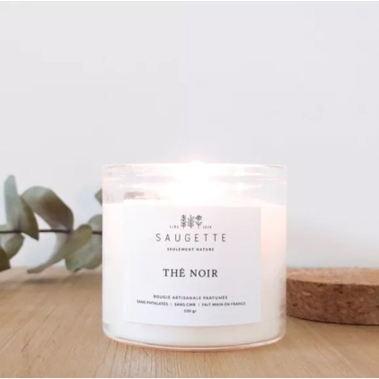 Bougie artisanale à la cire de soja naturelle - Small - Thé noir