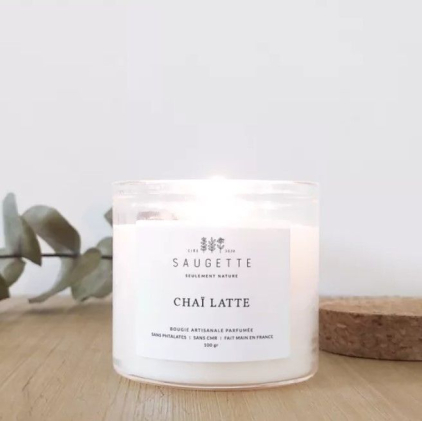 Bougie artisanale à la cire de soja naturelle - Small - Chaï latte