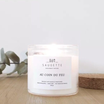 Bougie artisanale à la cire de soja naturelle - Small - Au coin du feu