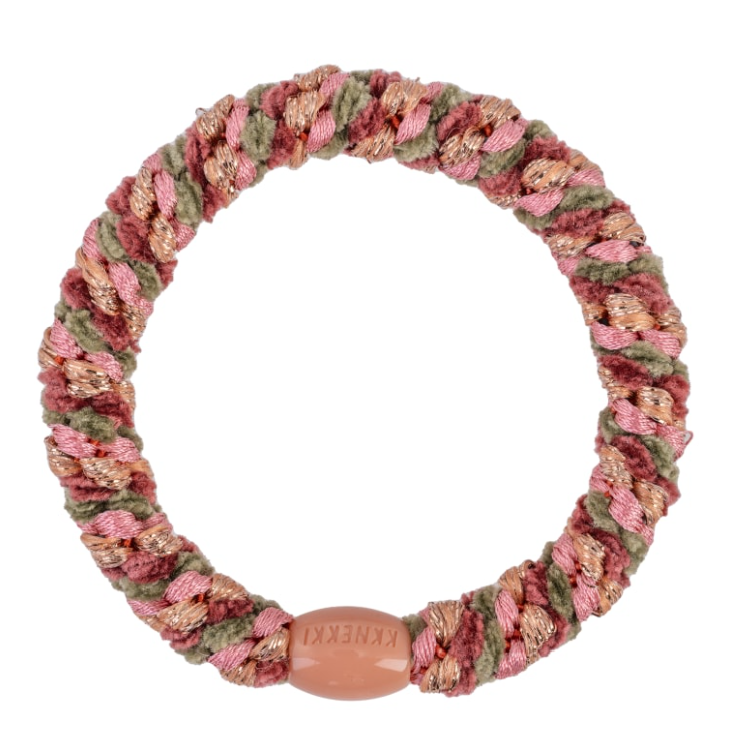 Elastique à cheveux - mix faded rose camo velvet - 5638