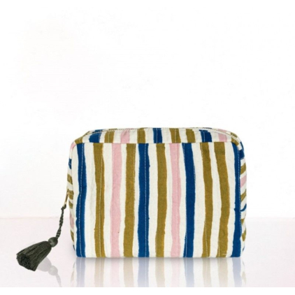 Trousse de maquillage - Multi stripe - Olive