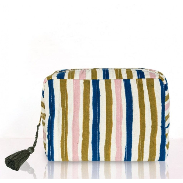 Travel Pouch - Multi stripe - Olive