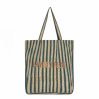 Tote Bag - La vie est belle - Stripe - Vert pin