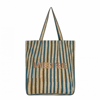 Tote Bag - La vie est belle - Stripe - Vert pin