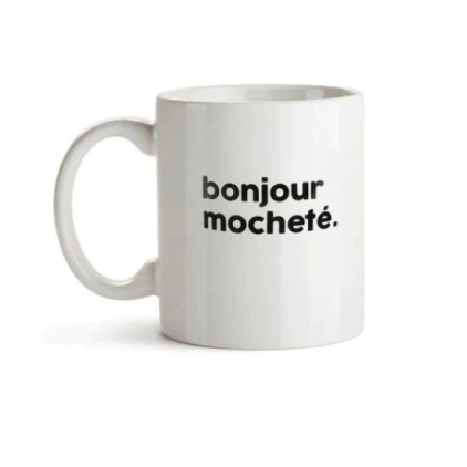 Tasse Bonjour mocheté