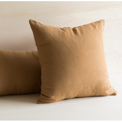 Coussin en lin lavé - Tabac