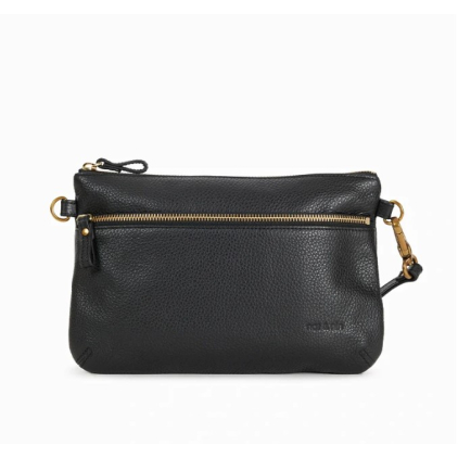 Pochette Vicky zippée - noir grainé