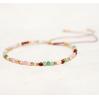 Bracelet pink opale plain gem gold plated - 22005-MG-4
