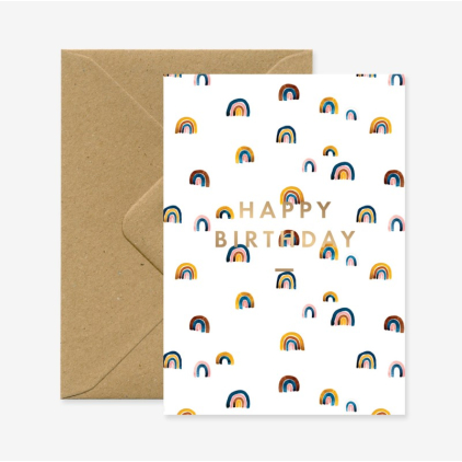 Carte A6 avec enveloppe - Happy Birthday - Rainbows