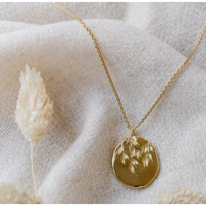 Collier long 1093 Grand-Mère Feuillage plaqué or - pepite