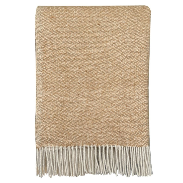 Plaid en laine - Camel beige