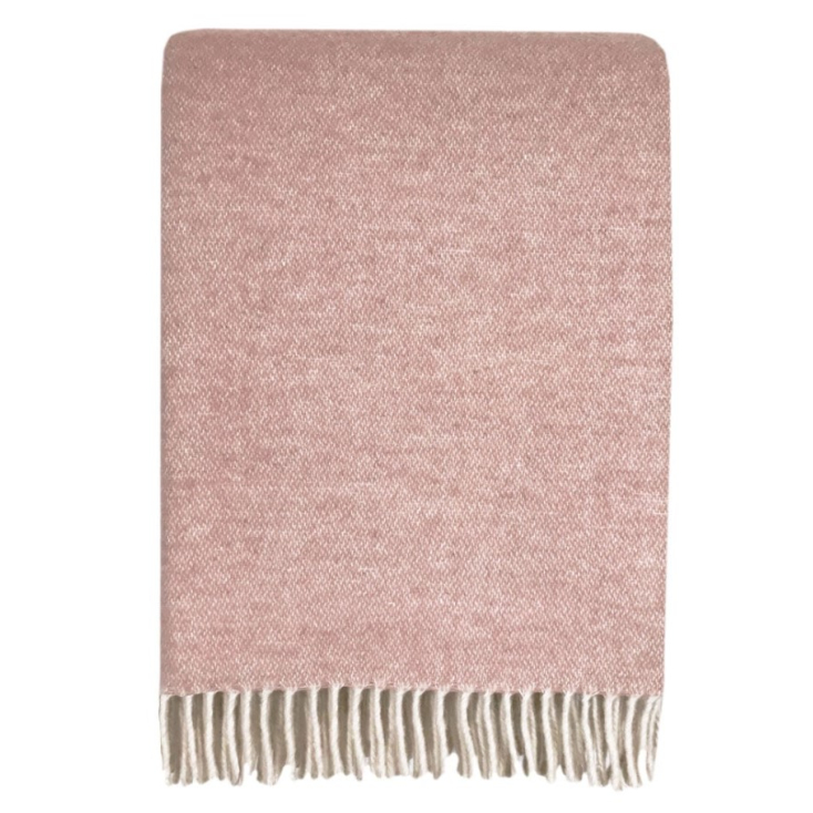 Plaid en laine - Misty pink