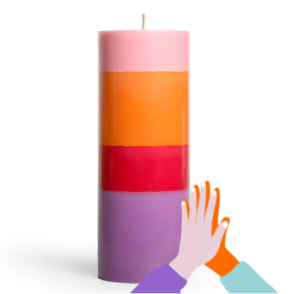 Gir001 - Pillar Candle Angel Lavender