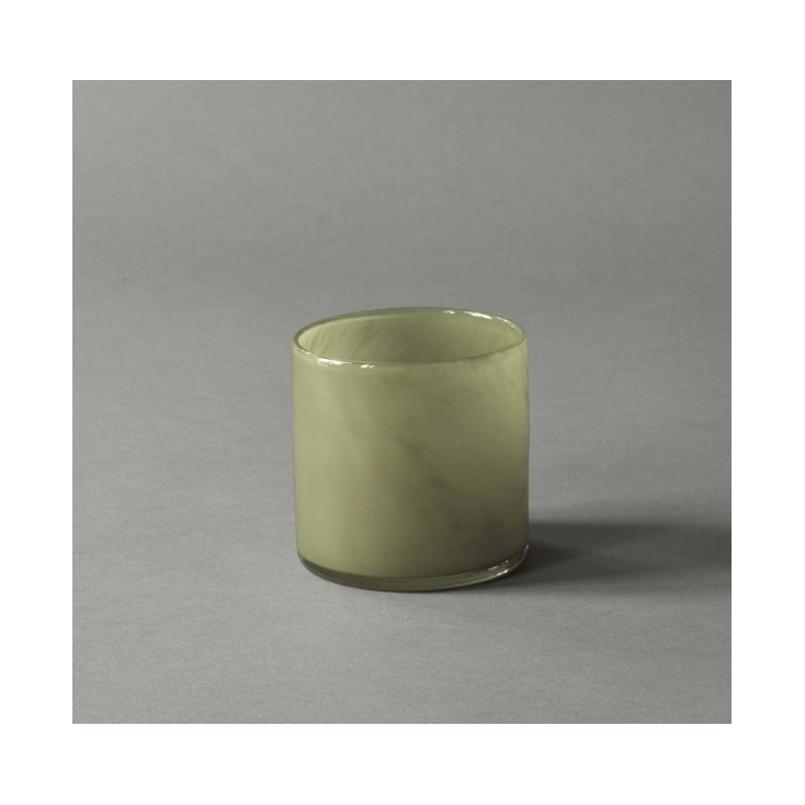 Lyric candle holder small - olive green