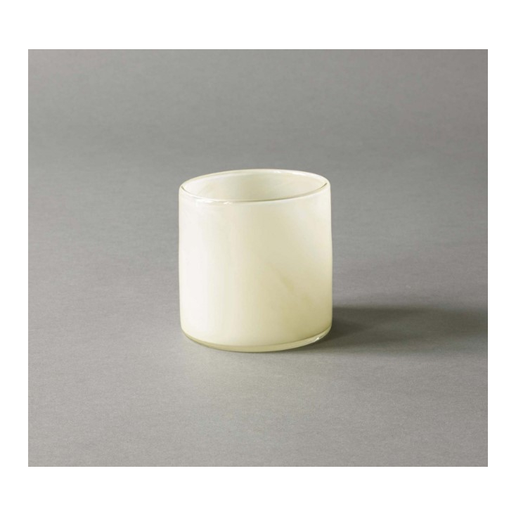 Lyric candle holder small - linen