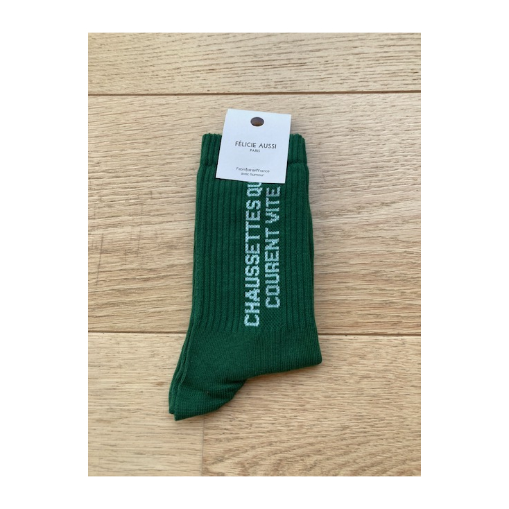 Chaussettes - Qui court vite - vert 36/40