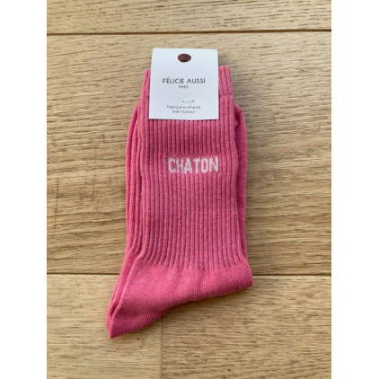 Chaussettes - Chaton - rose chinées 36/40