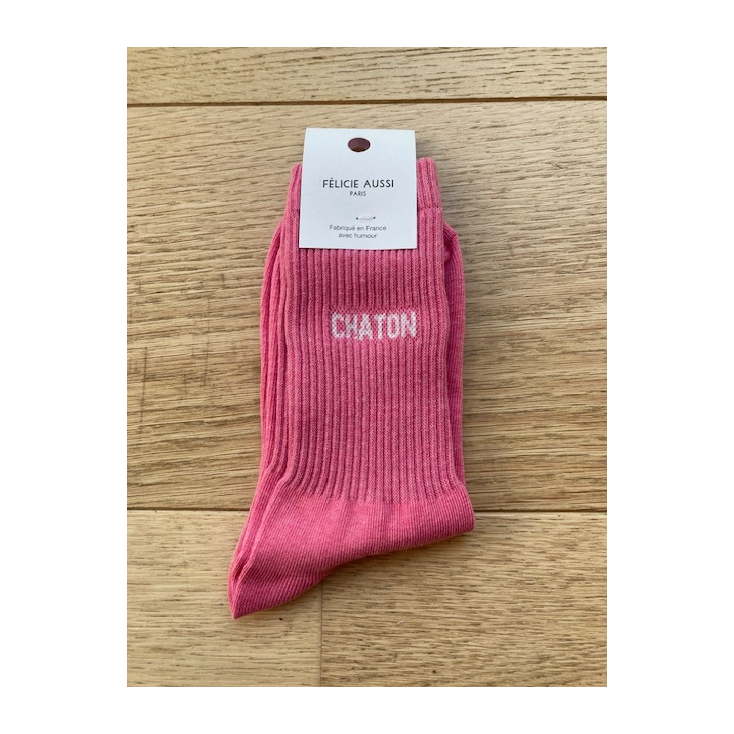 Chaussettes - Chaton - rose chinées 36/40