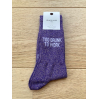 Chaussettes - Too drunk to work - violet paillettes 36/40