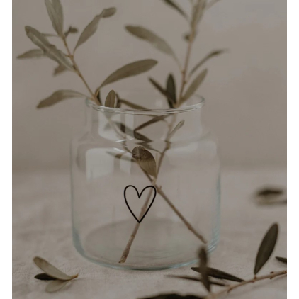 Vase en verre moyen - Coeur
