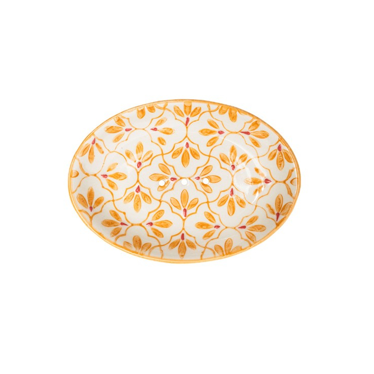 Soap Dish - floral jaune- POR618