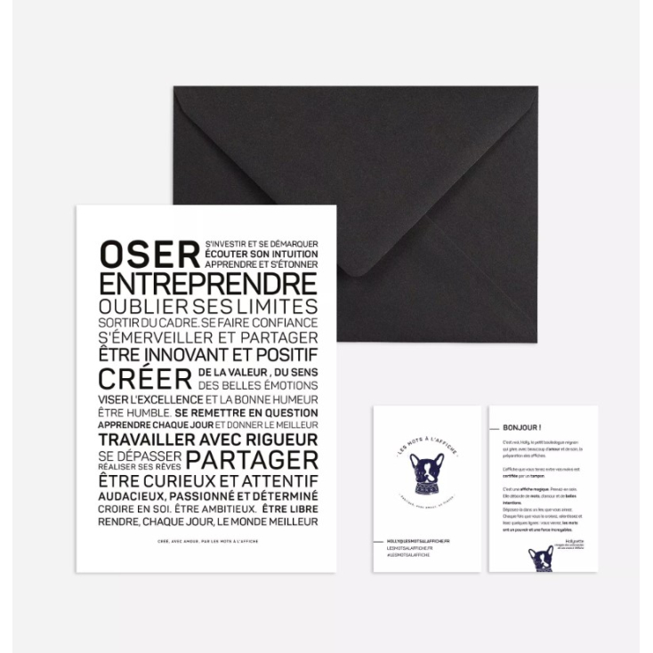 Carte postale avec enveloppe - Oser entreprendre