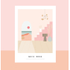 Carte postale - baie rose