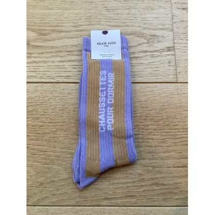 Chaussettes - Pour dormir - mauve/sable - 40/45