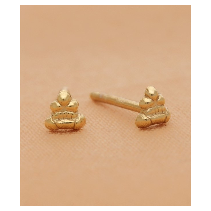 Earring stud, plain with dots g.pl 10199-GB