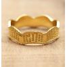 Ring size 52 flat waves gold plated 4126-GB-52