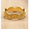 Ring size 52 flat waves gold plated 4126-GB-52