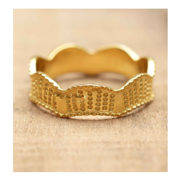 Ring size 54 flat waves gold plated 4126-GB-54