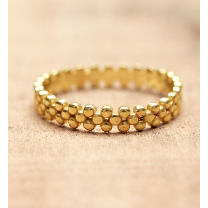 Ring size 54 flat dots gold plated 4128-GB-54