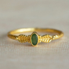 Bague Adoré oval nefrite with leaves g.pl. taille 52 4356GB7